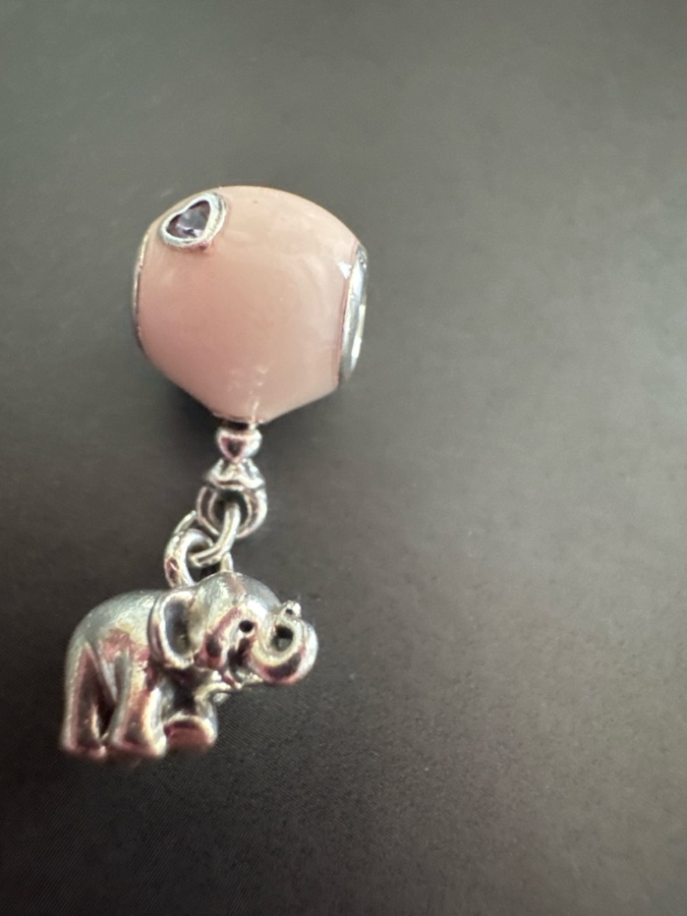 Pandora Retired Elephant & Balloon Dangle Charm Baby Girl Pink Sterling Silver - Picture 4 of 6